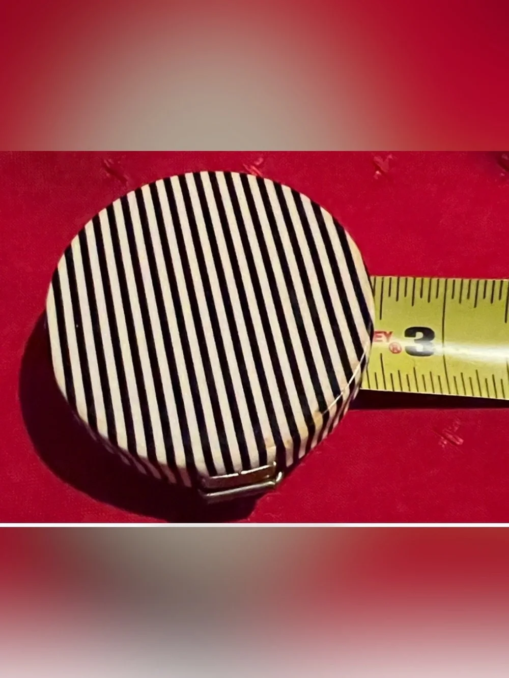 Rare Vintage made in Germany Striped Black and White Pocket Mirror
